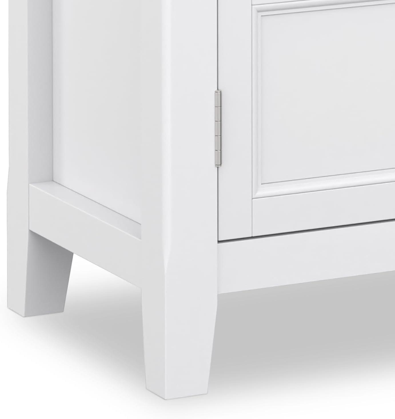 imageSIMPLIHOME Burlington SOLID WOOD 30 inch Wide Transitional Low Storage Cabinet in Mahogany Brown for the Living Room Entryway and Family RoomWhite