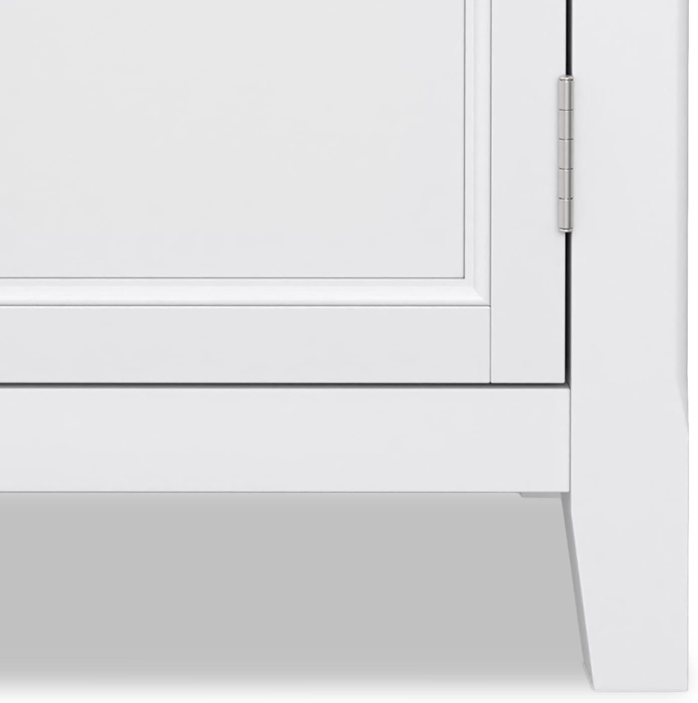 imageSIMPLIHOME Burlington SOLID WOOD 30 inch Wide Transitional Low Storage Cabinet in Mahogany Brown for the Living Room Entryway and Family RoomWhite