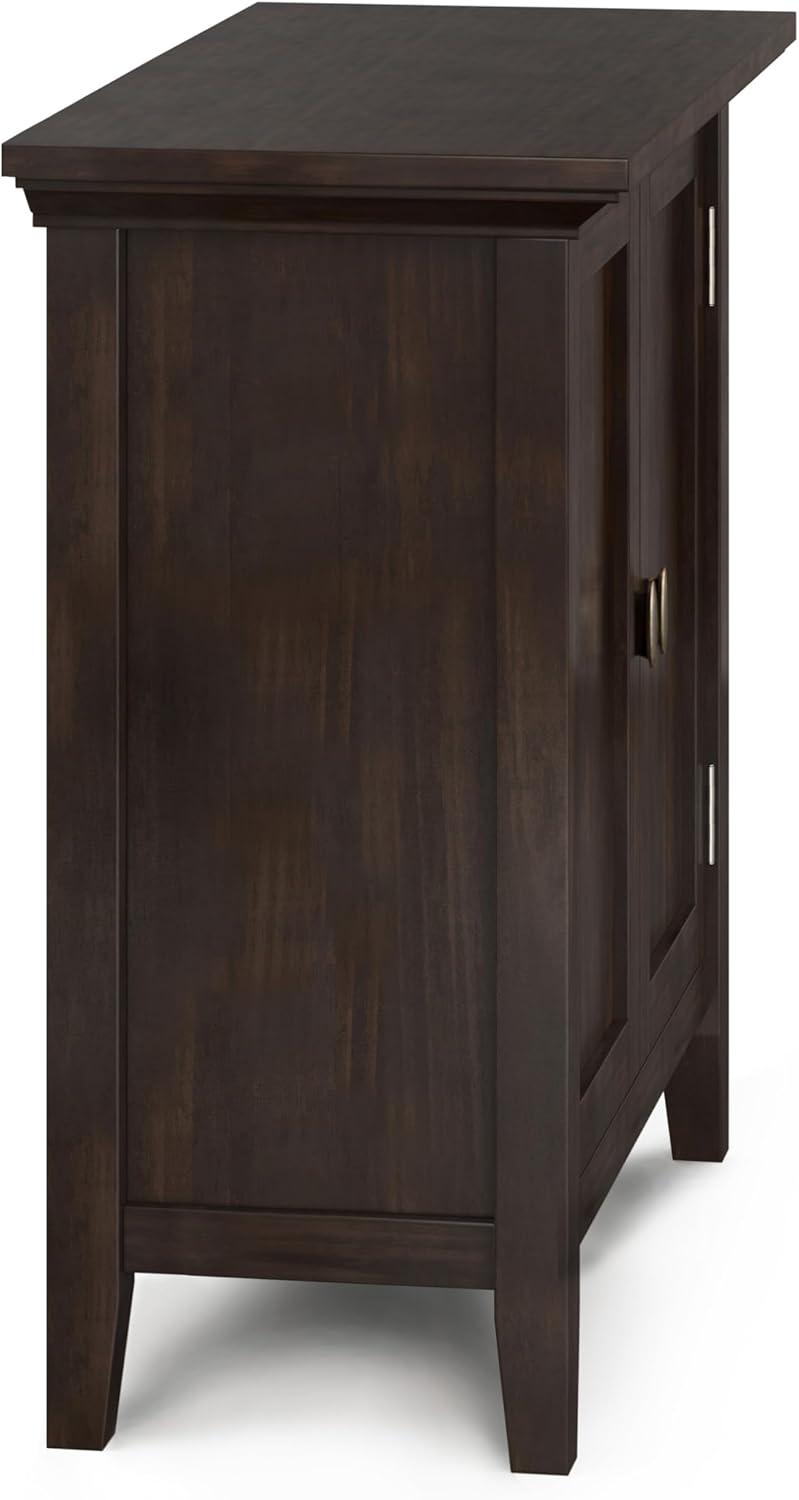 imageSIMPLIHOME Redmond SOLID WOOD 32 inch Wide Transitional Low Storage Cabinet in Rustic Natural Aged Brown for the Living Room Entryway and Family RoomBrunette Brown