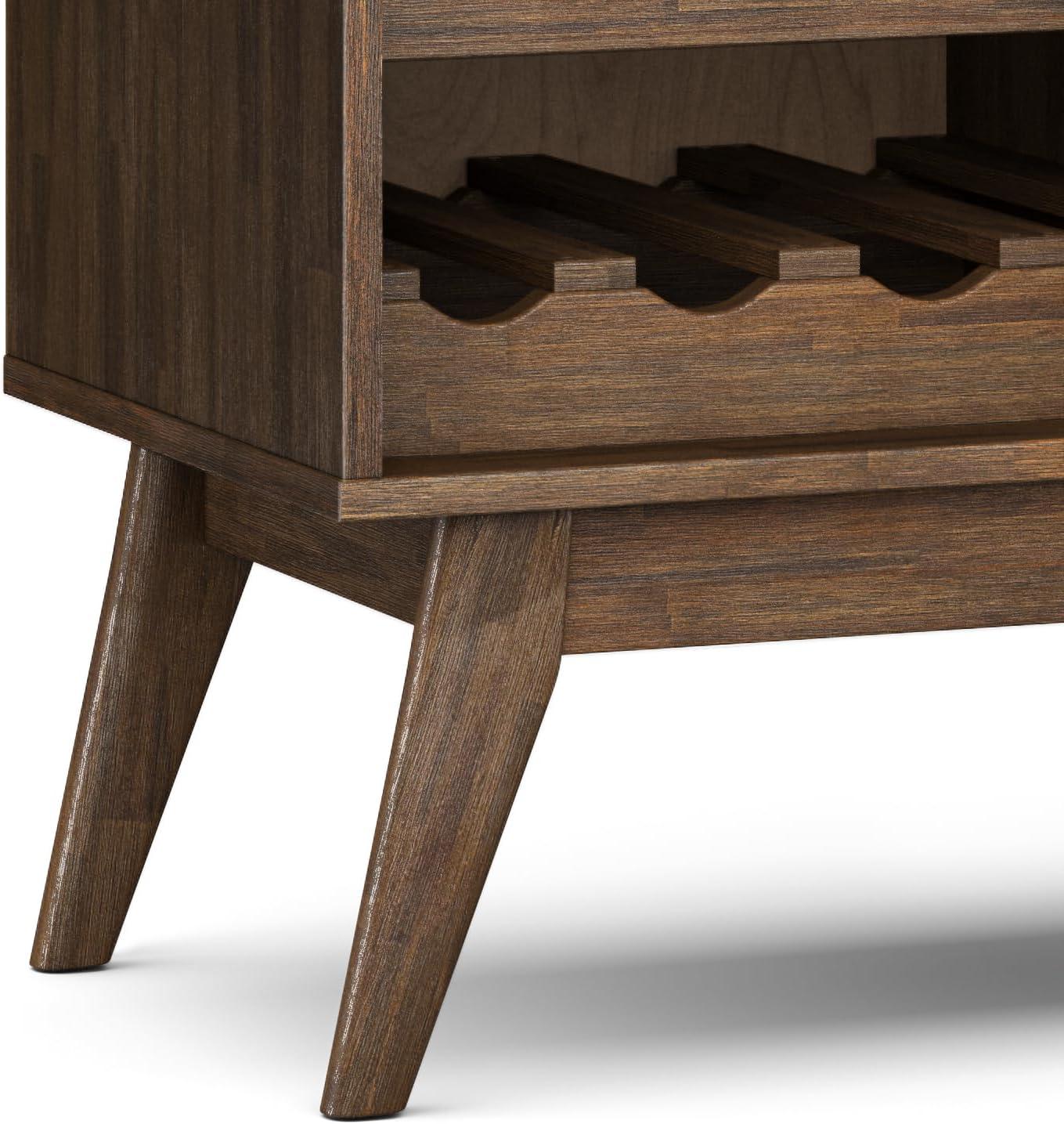 imageSIMPLIHOME Draper Buffet 66 inch Wide Solid Hardwood 4Door Sideboard Buffet in Teak Brown MidCentury Modern Cabinet for Dining Room or Kitchen with Adjustable Shelves and Tapered LegsRustic Natural Aged Brown