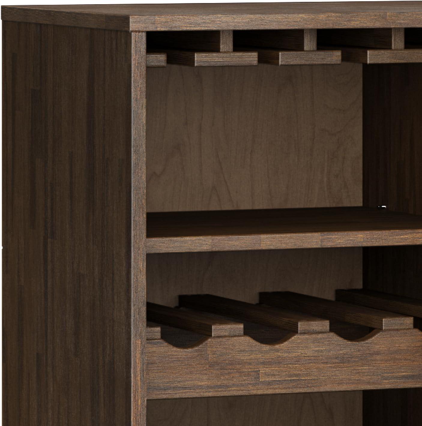 imageSIMPLIHOME Draper Buffet 66 inch Wide Solid Hardwood 4Door Sideboard Buffet in Teak Brown MidCentury Modern Cabinet for Dining Room or Kitchen with Adjustable Shelves and Tapered LegsRustic Natural Aged Brown