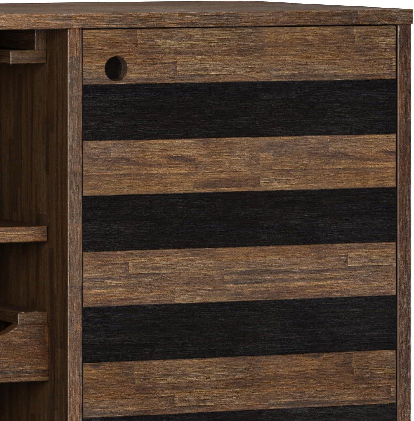 imageSIMPLIHOME Draper Buffet 66 inch Wide Solid Hardwood 4Door Sideboard Buffet in Teak Brown MidCentury Modern Cabinet for Dining Room or Kitchen with Adjustable Shelves and Tapered LegsRustic Natural Aged Brown