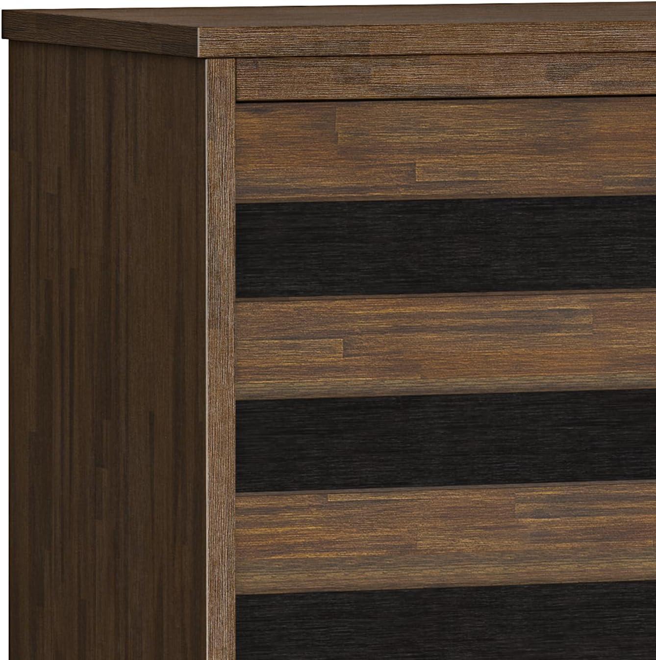 imageSIMPLIHOME Draper Buffet 66 inch Wide Solid Hardwood 4Door Sideboard Buffet in Teak Brown MidCentury Modern Cabinet for Dining Room or Kitchen with Adjustable Shelves and Tapered LegsRustic Natural Aged Brown