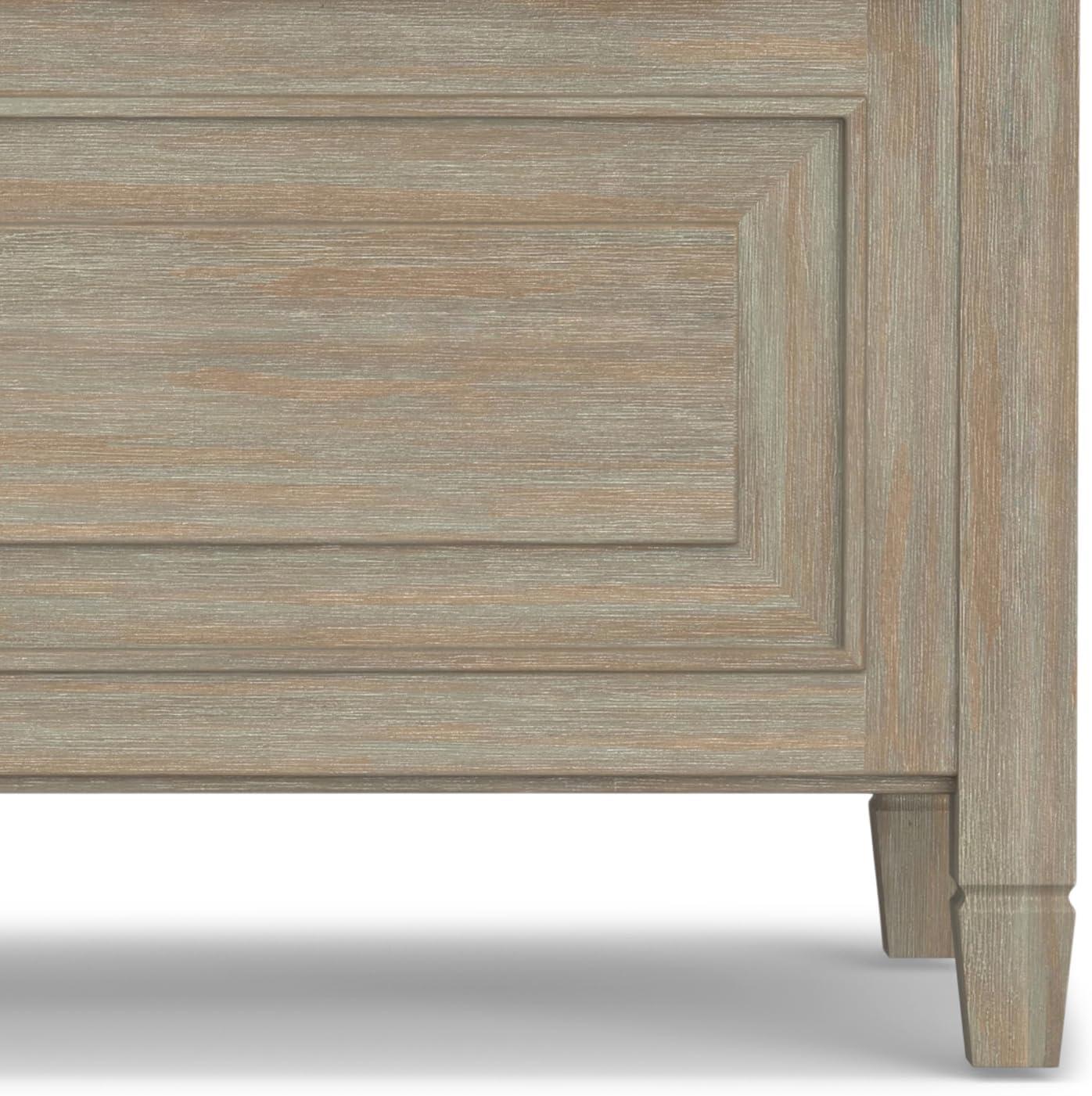imageSIMPLIHOME Connaught SOLID WOOD 42 inch Wide Traditional Entryway Storage Bench in Distressed Grey for the Living Room Entryway and Family Room