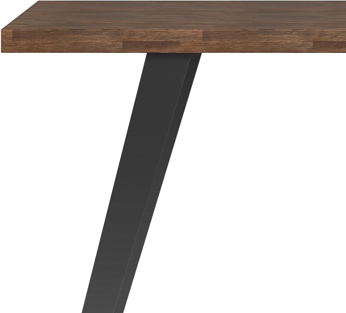 imageSIMPLIHOME Lowry Desk 60 Inch Wide Solid Acacia Wood and Metal Writing Desk in Distressed Charcoal Brown Modern Industrial Home Office Computer Table with 2 Deep Drawers and FlipDown Keyboard TrayRustic Natural Aged Brown