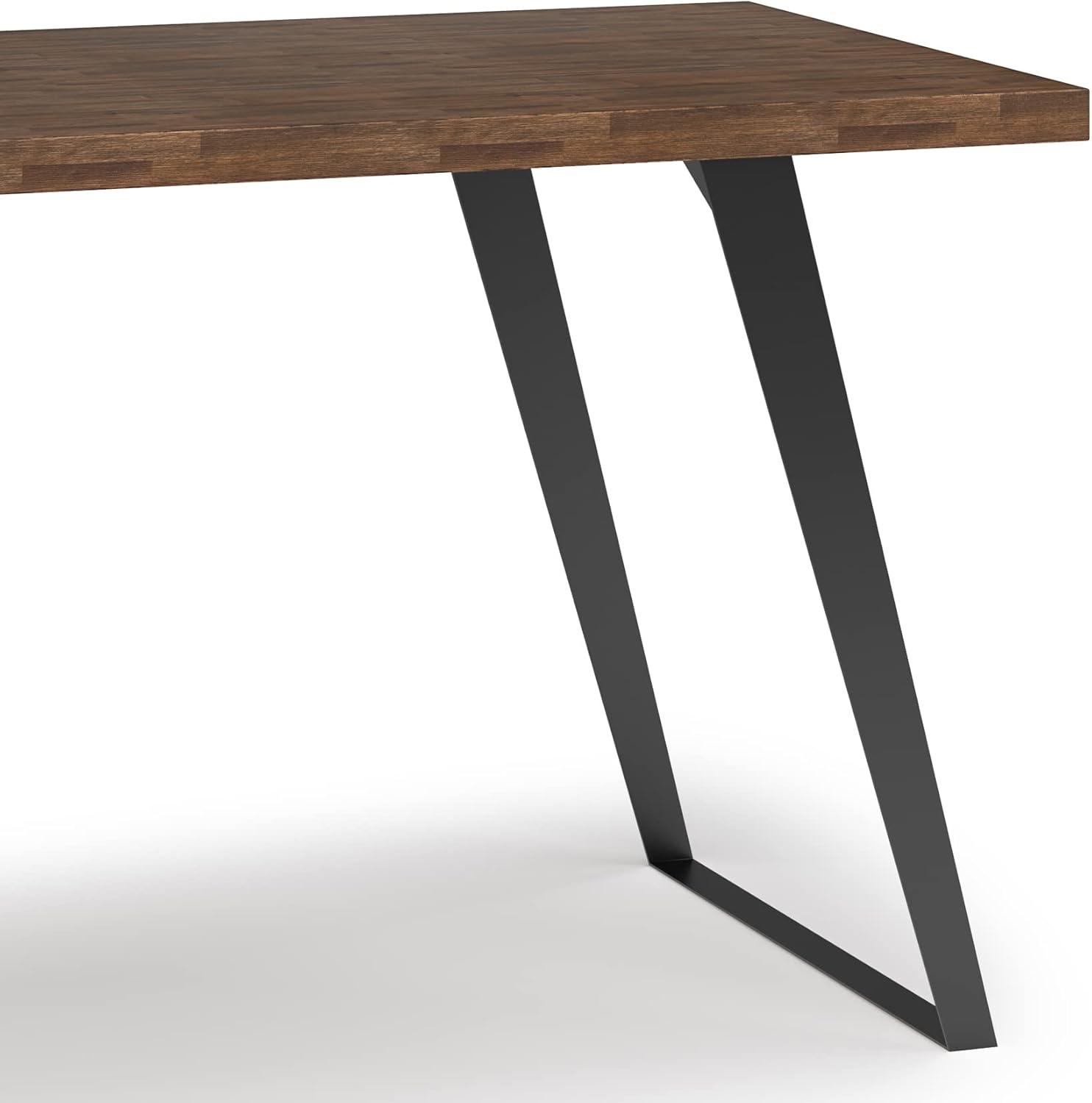 imageSIMPLIHOME Lowry Desk 60 Inch Wide Solid Acacia Wood and Metal Writing Desk in Distressed Charcoal Brown Modern Industrial Home Office Computer Table with 2 Deep Drawers and FlipDown Keyboard TrayRustic Natural Aged Brown