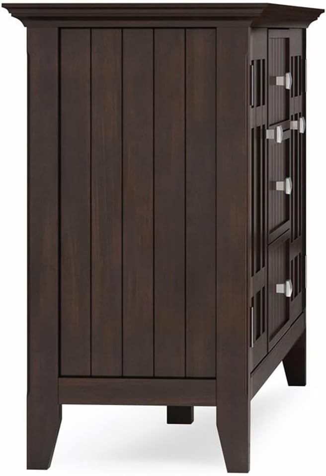 image:imageSIMPLIHOME Bedford 54 Wide Solid Wood 2Door Buffet in WhiteBrunette Brown