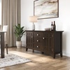 SIMPLIHOME Bedford 54″ Wide Solid Wood 2-Door Buffet in White(Brunette Brown)