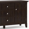 SIMPLIHOME Bedford 54″ Wide Solid Wood 2-Door Buffet in White(Brunette Brown)