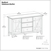 SIMPLIHOME Bedford 54″ Wide Solid Wood 2-Door Buffet in White(White)