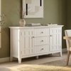 SIMPLIHOME Bedford 54″ Wide Solid Wood 2-Door Buffet in White(White)