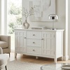 SIMPLIHOME Bedford 54″ Wide Solid Wood 2-Door Buffet in White(White)