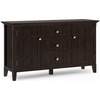 SIMPLIHOME Bedford 54″ Wide Solid Wood 2-Door Buffet in White(Brunette Brown)