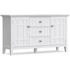 SIMPLIHOME Bedford 54″ Wide Solid Wood 2-Door Buffet in White(White)