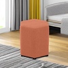 SIMPLIHOME Brock Footstool – 16 inch Wide Upholstered Hexagon Wood‑Frame Ottoman Footstool in Dijon Yellow, Contemporary Accent Stool for Living Room with High‑Density Foam, Assembled(Dusty Orange)