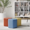SIMPLIHOME Brock Footstool – 16 inch Wide Upholstered Hexagon Wood‑Frame Ottoman Footstool in Dijon Yellow, Contemporary Accent Stool for Living Room with High‑Density Foam, Assembled(Wedgewood Blue)