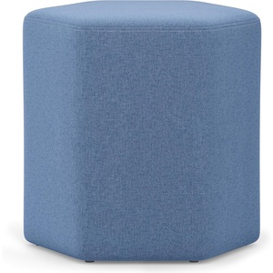 SIMPLIHOME Brock Footstool – 16 inch Wide Upholstered Hexagon Wood‑Frame Ottoman Footstool in Dijon Yellow, Contemporary Accent Stool for Living Room with High‑Density Foam, Assembled(Wedgewood Blue)