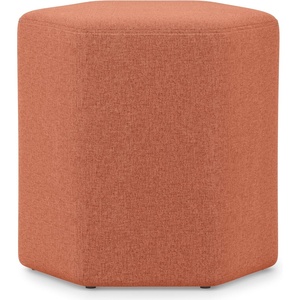 SIMPLIHOME Brock Footstool – 16 inch Wide Upholstered Hexagon Wood‑Frame Ottoman Footstool in Dijon Yellow, Contemporary Accent Stool for Living Room with High‑Density Foam, Assembled(Dusty Orange)