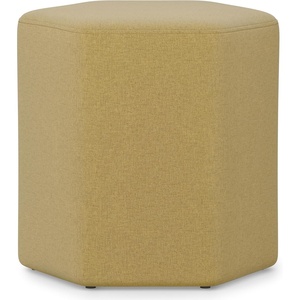 SIMPLIHOME Brock Footstool – 16 inch Wide Upholstered Hexagon Wood‑Frame Ottoman Footstool in Dijon Yellow, Contemporary Accent Stool for Living Room with High‑Density Foam, Assembled(Dijon Yellow)