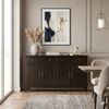 SIMPLIHOME Amherst 66″ Wide Solid Wood 4-Door Buffet in Hickory Brown