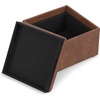 SIMPLIHOME Rockwood 24″ Wide Vegan Leather Storage Ottoman in Brown