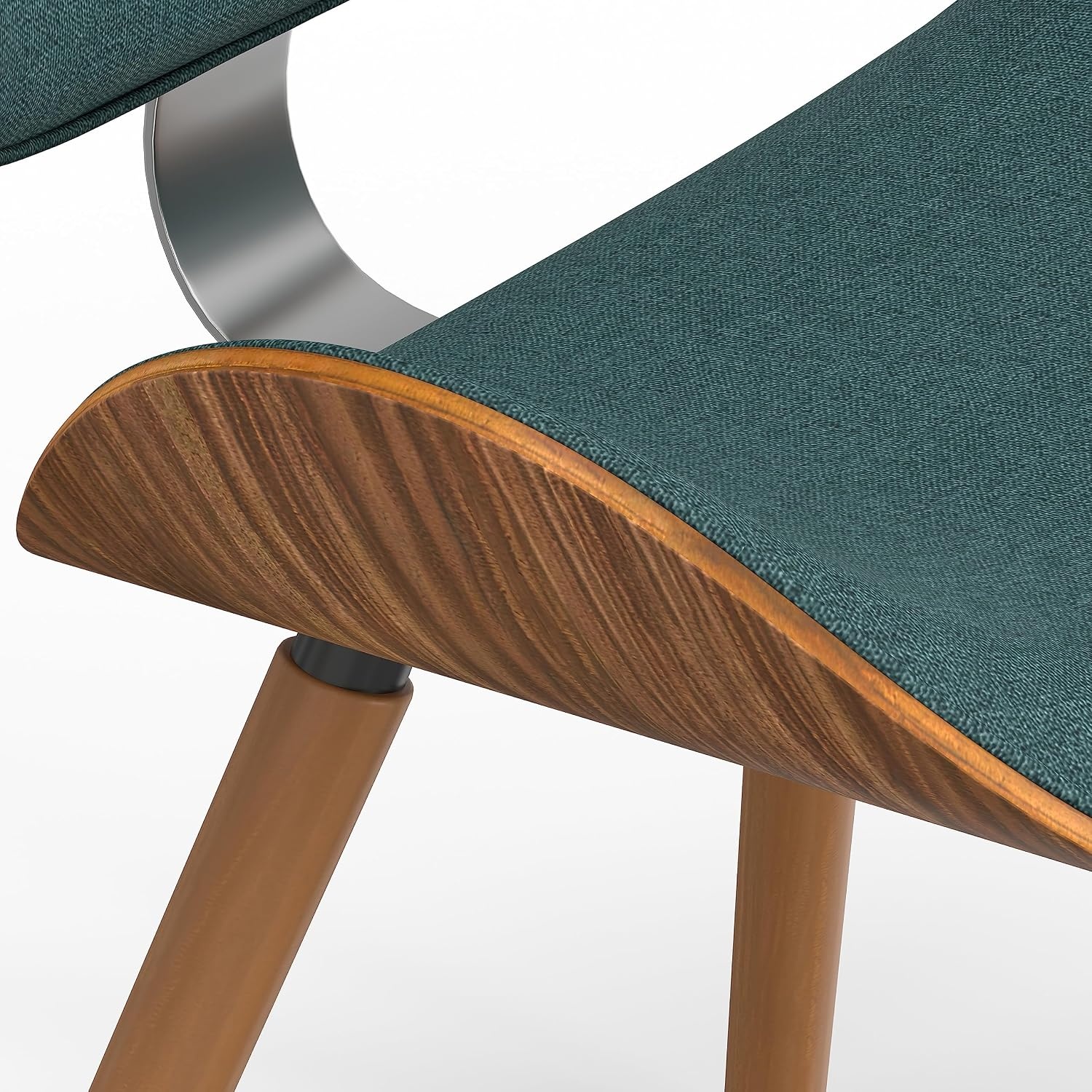 image:imageSIMPLIHOME Marana Dining Chairs Upholstered Bentwood Back and LinenStyle Fabric Kitchen Chair in Blue MidCentury Modern Ergonomic Dining Room Seating with Contoured Seat and Beech Wood LegsLight Turquoise Blue
