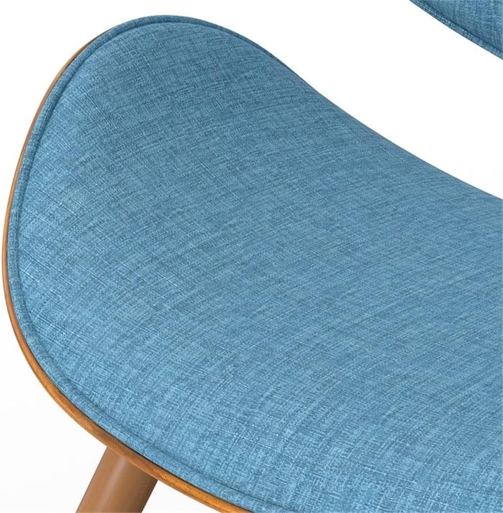 image:imageSIMPLIHOME Marana Dining Chairs Upholstered Bentwood Back and LinenStyle Fabric Kitchen Chair in Blue MidCentury Modern Ergonomic Dining Room Seating with Contoured Seat and Beech Wood LegsBlue