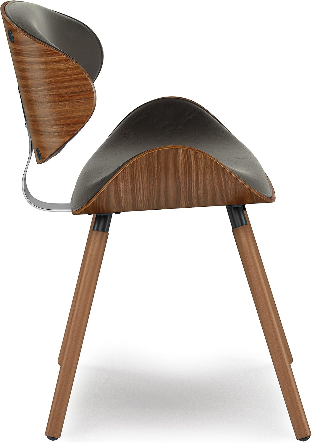 image:imageSIMPLIHOME Marana Dining Chairs Upholstered Bentwood Back and LinenStyle Fabric Kitchen Chair in Blue MidCentury Modern Ergonomic Dining Room Seating with Contoured Seat and Beech Wood LegsDistressed Brown