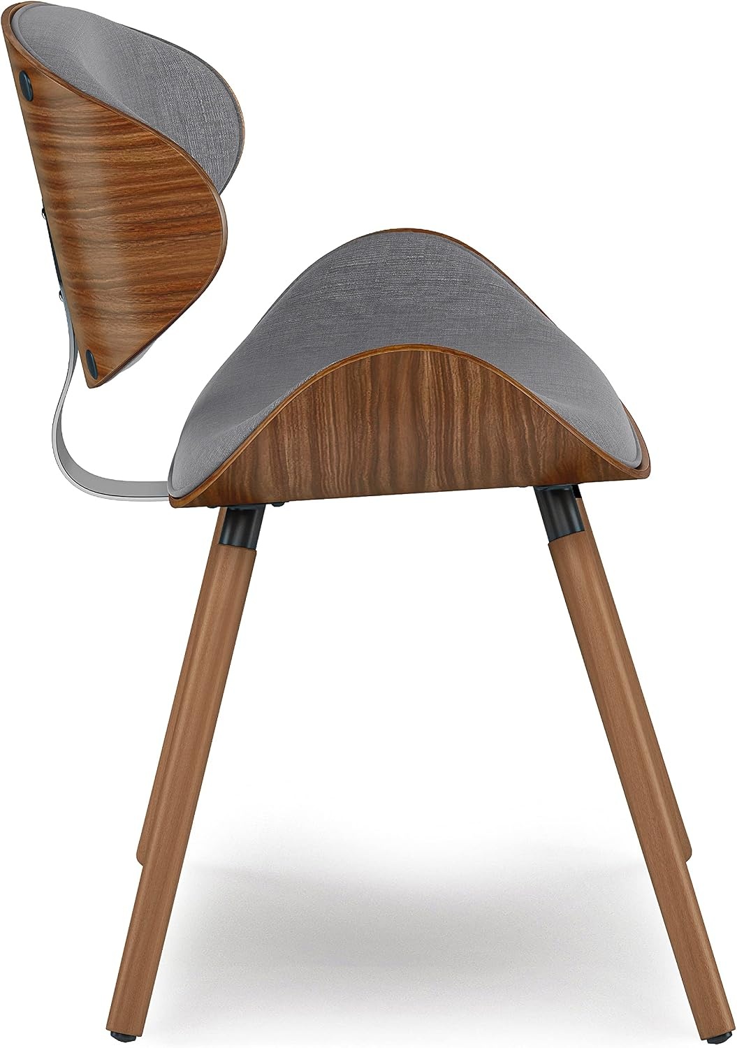 image:imageSIMPLIHOME Marana Dining Chairs Upholstered Bentwood Back and LinenStyle Fabric Kitchen Chair in Blue MidCentury Modern Ergonomic Dining Room Seating with Contoured Seat and Beech Wood LegsGrey