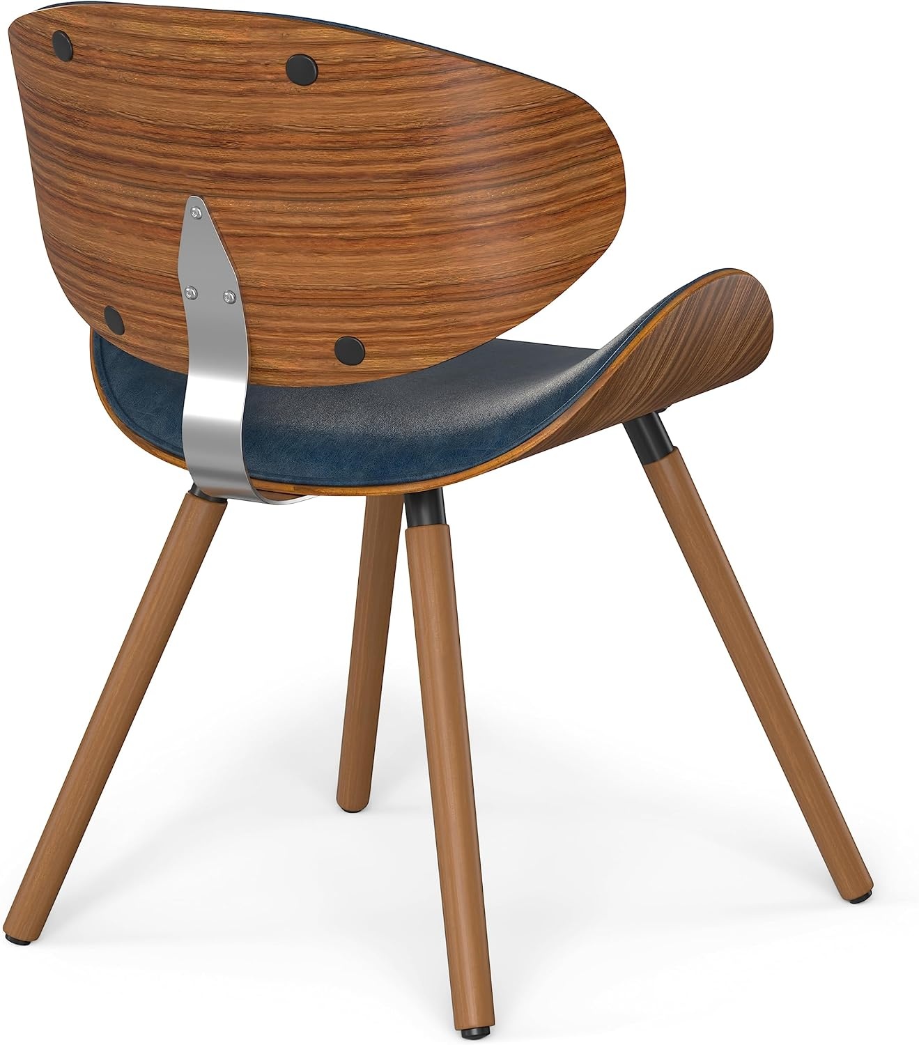 image:imageSIMPLIHOME Marana Dining Chairs Upholstered Bentwood Back and LinenStyle Fabric Kitchen Chair in Blue MidCentury Modern Ergonomic Dining Room Seating with Contoured Seat and Beech Wood LegsDistressed Blue