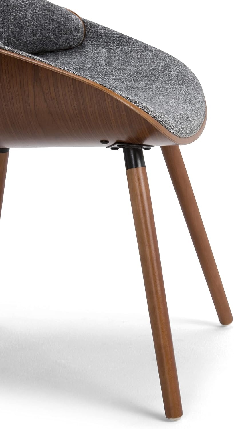 image:imageSIMPLIHOME Marana Dining Chairs Upholstered Bentwood Back and LinenStyle Fabric Kitchen Chair in Blue MidCentury Modern Ergonomic Dining Room Seating with Contoured Seat and Beech Wood LegsGrey