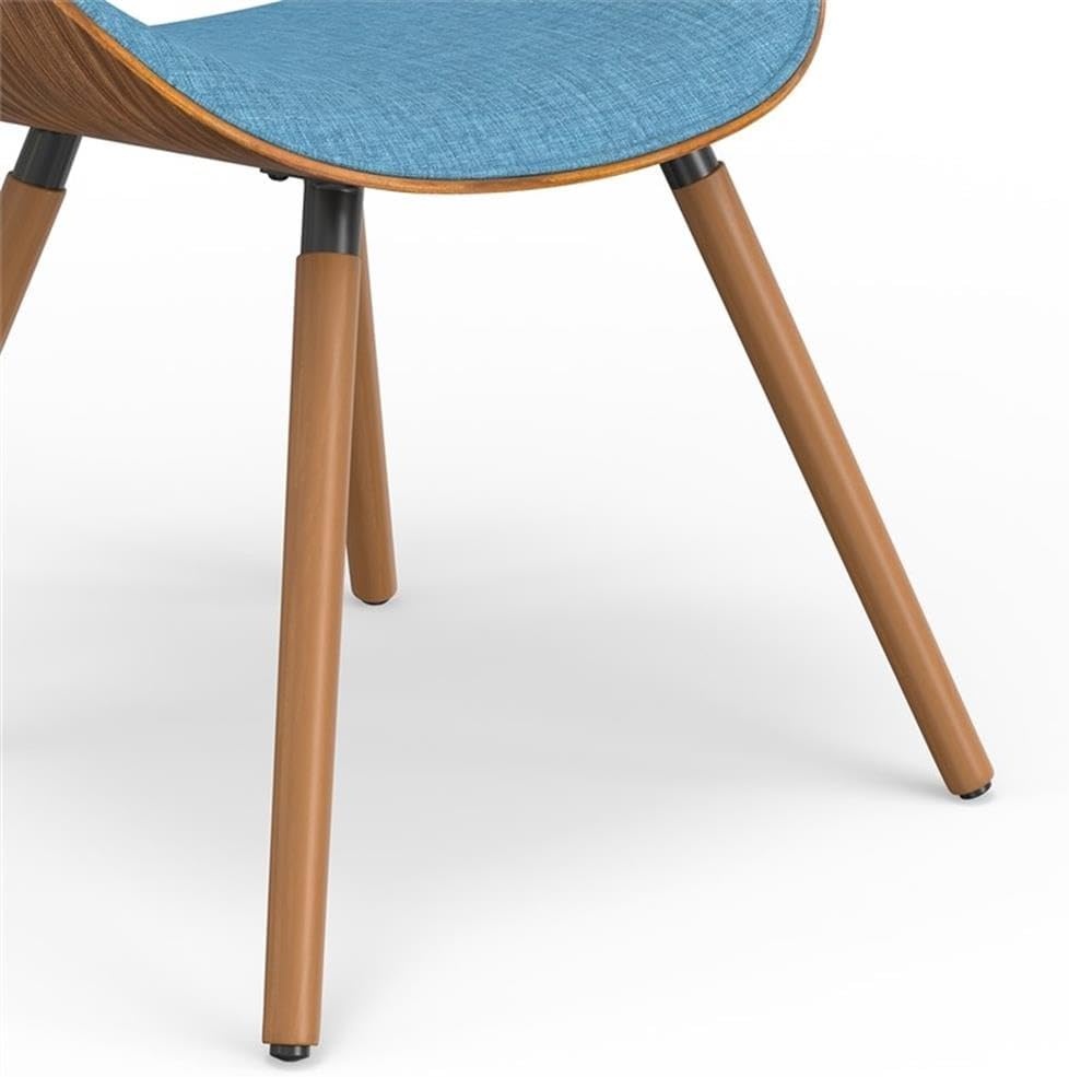 image:imageSIMPLIHOME Marana Dining Chairs Upholstered Bentwood Back and LinenStyle Fabric Kitchen Chair in Blue MidCentury Modern Ergonomic Dining Room Seating with Contoured Seat and Beech Wood LegsBlue