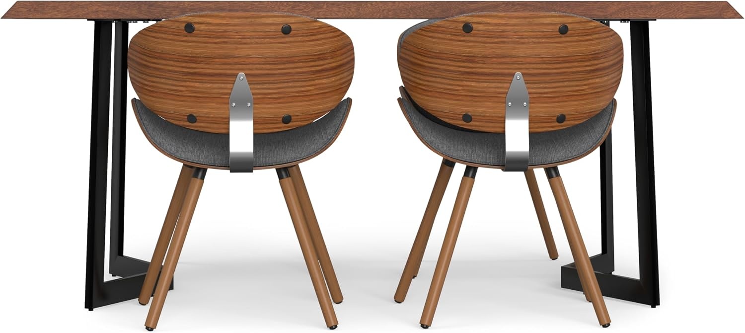 image:imageSIMPLIHOME Marana Dining Chairs Upholstered Bentwood Back and LinenStyle Fabric Kitchen Chair in Blue MidCentury Modern Ergonomic Dining Room Seating with Contoured Seat and Beech Wood LegsGrey