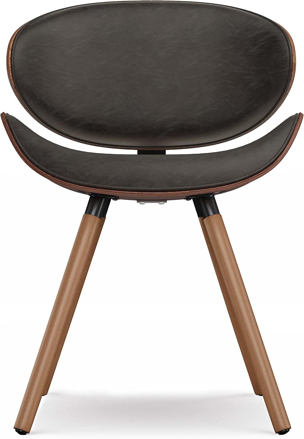 image:imageSIMPLIHOME Marana Dining Chairs Upholstered Bentwood Back and LinenStyle Fabric Kitchen Chair in Blue MidCentury Modern Ergonomic Dining Room Seating with Contoured Seat and Beech Wood LegsDistressed Brown