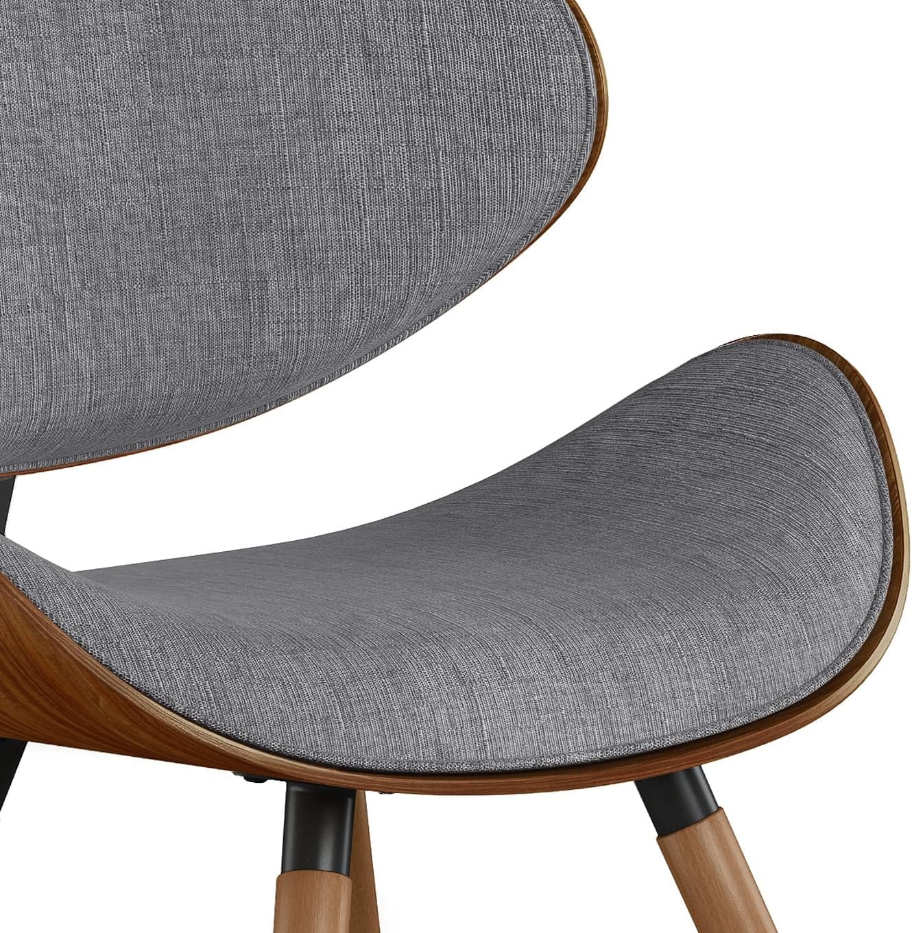 image:imageSIMPLIHOME Marana Dining Chairs Upholstered Bentwood Back and LinenStyle Fabric Kitchen Chair in Blue MidCentury Modern Ergonomic Dining Room Seating with Contoured Seat and Beech Wood LegsGrey
