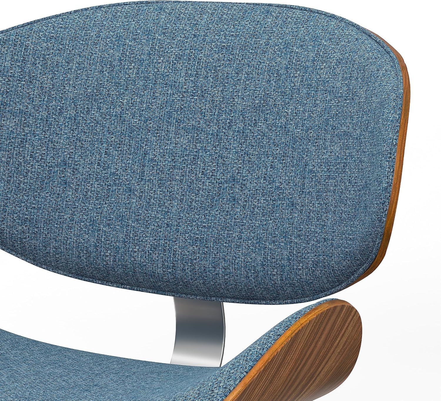 image:imageSIMPLIHOME Marana Dining Chairs Upholstered Bentwood Back and LinenStyle Fabric Kitchen Chair in Blue MidCentury Modern Ergonomic Dining Room Seating with Contoured Seat and Beech Wood LegsDenim Blue