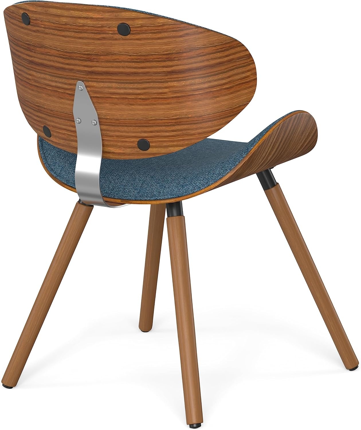 image:imageSIMPLIHOME Marana Dining Chairs Upholstered Bentwood Back and LinenStyle Fabric Kitchen Chair in Blue MidCentury Modern Ergonomic Dining Room Seating with Contoured Seat and Beech Wood LegsDenim Blue