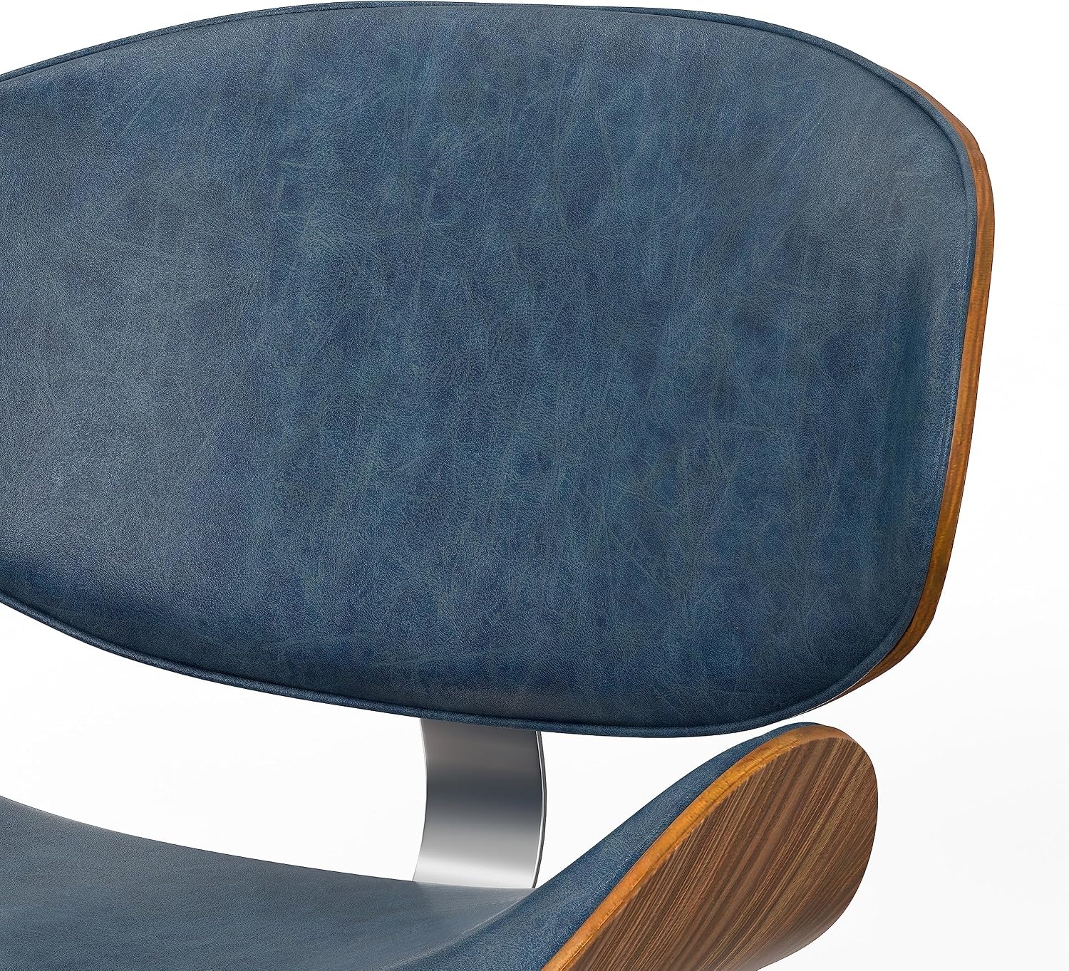 image:imageSIMPLIHOME Marana Dining Chairs Upholstered Bentwood Back and LinenStyle Fabric Kitchen Chair in Blue MidCentury Modern Ergonomic Dining Room Seating with Contoured Seat and Beech Wood LegsDistressed Blue