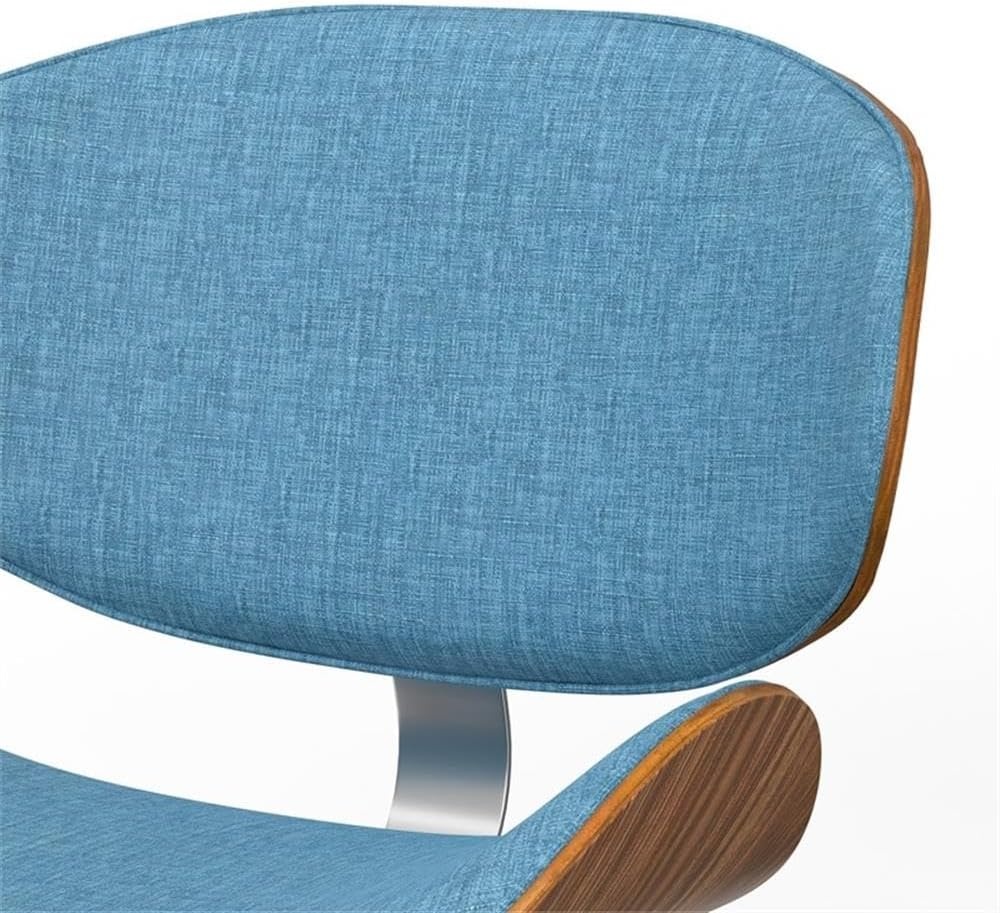image:imageSIMPLIHOME Marana Dining Chairs Upholstered Bentwood Back and LinenStyle Fabric Kitchen Chair in Blue MidCentury Modern Ergonomic Dining Room Seating with Contoured Seat and Beech Wood LegsBlue