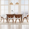 SIMPLIHOME Marana Dining Chairs – Upholstered Bentwood Back and Linen-Style Fabric Kitchen Chair in Blue, Mid-Century Modern Ergonomic Dining Room Seating with Contoured Seat and Beech Wood Legs(White)