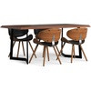 SIMPLIHOME Marana Dining Chairs – Upholstered Bentwood Back and Linen-Style Fabric Kitchen Chair in Blue, Mid-Century Modern Ergonomic Dining Room Seating with Contoured Seat and Beech Wood Legs(Black/Dark Brown)