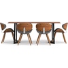 SIMPLIHOME Marana Dining Chairs – Upholstered Bentwood Back and Linen-Style Fabric Kitchen Chair in Blue, Mid-Century Modern Ergonomic Dining Room Seating with Contoured Seat and Beech Wood Legs(Grey)