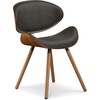 SIMPLIHOME Marana Dining Chairs – Upholstered Bentwood Back and Linen-Style Fabric Kitchen Chair in Blue, Mid-Century Modern Ergonomic Dining Room Seating with Contoured Seat and Beech Wood Legs(Distressed Brown)