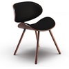 SIMPLIHOME Marana Dining Chairs – Upholstered Bentwood Back and Linen-Style Fabric Kitchen Chair in Blue, Mid-Century Modern Ergonomic Dining Room Seating with Contoured Seat and Beech Wood Legs(Black/Dark Brown)