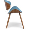SIMPLIHOME Marana Dining Chairs – Upholstered Bentwood Back and Linen-Style Fabric Kitchen Chair in Blue, Mid-Century Modern Ergonomic Dining Room Seating with Contoured Seat and Beech Wood Legs(Blue)