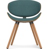 SIMPLIHOME Marana Dining Chairs – Upholstered Bentwood Back and Linen-Style Fabric Kitchen Chair in Blue, Mid-Century Modern Ergonomic Dining Room Seating with Contoured Seat and Beech Wood Legs(Light Turquoise Blue)