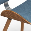 SIMPLIHOME Marana Dining Chairs – Upholstered Bentwood Back and Linen-Style Fabric Kitchen Chair in Blue, Mid-Century Modern Ergonomic Dining Room Seating with Contoured Seat and Beech Wood Legs(Denim Blue)