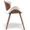 SIMPLIHOME Marana Dining Chairs – Upholstered Bentwood Back and Linen-Style Fabric Kitchen Chair in Blue, Mid-Century Modern Ergonomic Dining Room Seating with Contoured Seat and Beech Wood Legs(White)