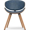 SIMPLIHOME Marana Dining Chairs – Upholstered Bentwood Back and Linen-Style Fabric Kitchen Chair in Blue, Mid-Century Modern Ergonomic Dining Room Seating with Contoured Seat and Beech Wood Legs(Distressed Blue)