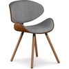 SIMPLIHOME Marana Dining Chairs – Upholstered Bentwood Back and Linen-Style Fabric Kitchen Chair in Blue, Mid-Century Modern Ergonomic Dining Room Seating with Contoured Seat and Beech Wood Legs(Grey)
